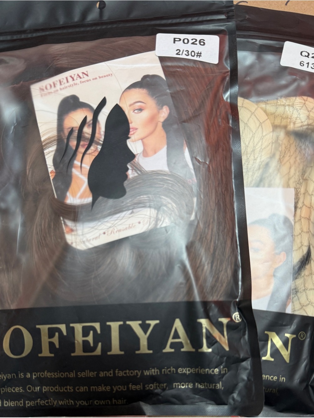 Synthetic hair pieces - 12 mixed